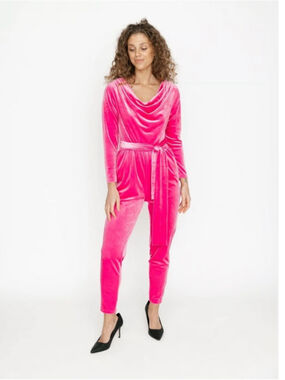 Smash + Tess x Birds Papaya Very Velvet Magenta Jumpsuit Size XL